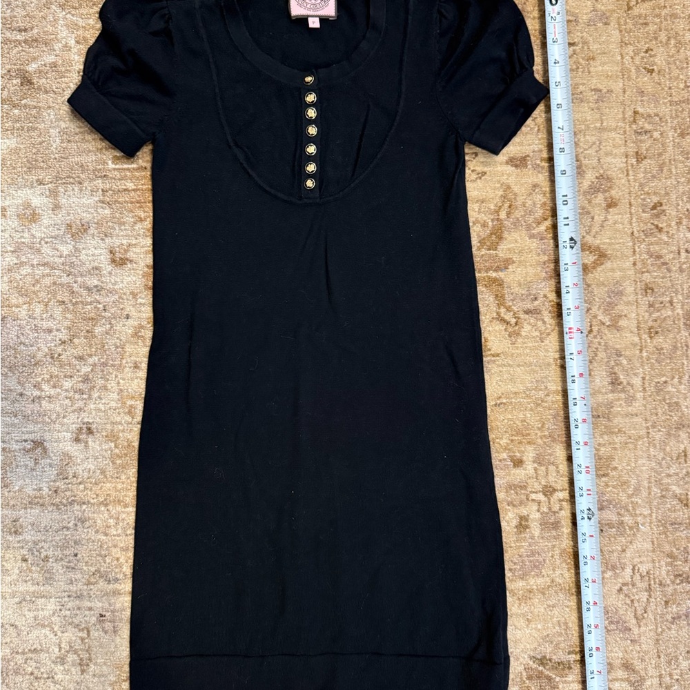 Juicy Couture Black Short Sleeve Dress size petite Y2K vintage